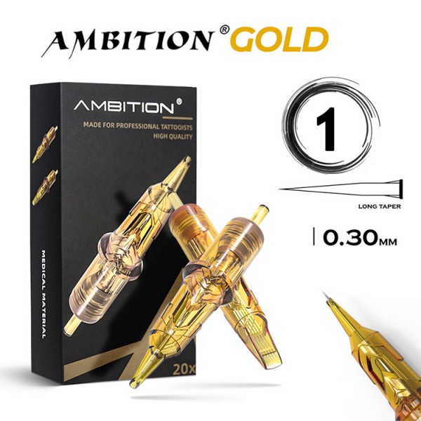 Тату картриджи Ambition Gold 10/01RLLT 0.30мм