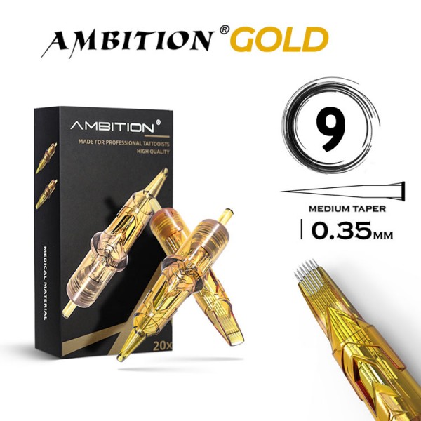 Тату картриджи Ambition Gold 09RM 0.35мм