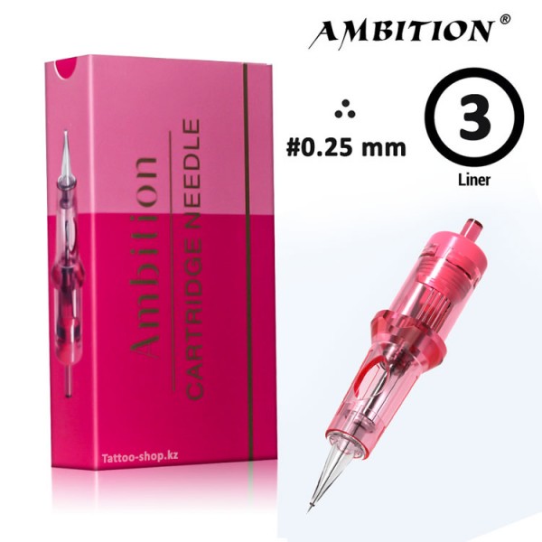 Ambition Pink картриджи для тату Round Liner 03RL 0.25мм