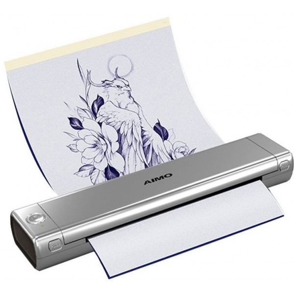 Тату принтер термокопировальный с Bluetooth на аккумуляторе AIMO M08F Wireless Tattoo Printer (принтер для тату)